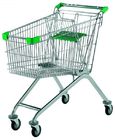 Metal Supermarket Shopping Trolley Hand Carts Chrome Plated Surface Treatment