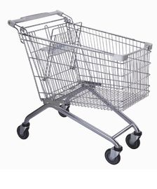Strong 4 Wheel Supermarket Shopping Trolleys Steel Material With 4" / 5" Caster