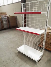 Supermarket Convenience Store Wire Mesh Shelves , White Wire Shelving Units