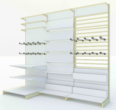 Espositore personalizzabile per supermercato, montante 30x80mm, resistente