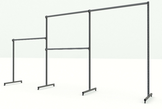 Scaffaletto per abbigliamento in metallo regolabile 60-80 cm di altezza per negozi al dettaglio